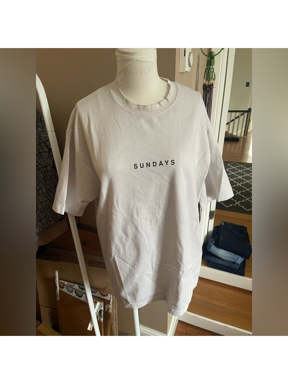OAK + FORT Cream Basic SUNDAYS Tee